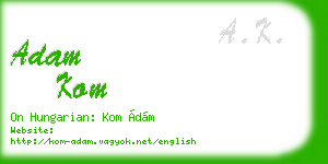 adam kom business card